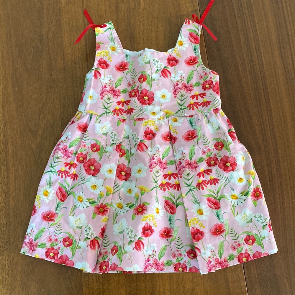 Mayoral Spring Floral Toddler Square Neck Toddler Dress